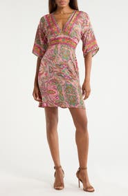 La Fiorentina V-Neck Three-Quarter Sleeve Dress