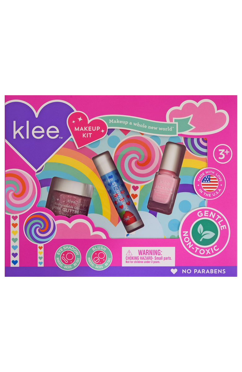 Klee Naturals Spinning Pink- Kids' 3-PC Makeup Kit, Alternate, color, Pink