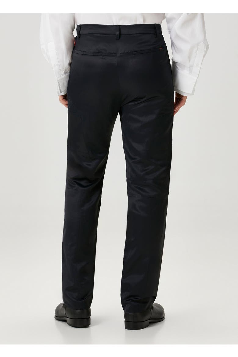 Linen & Cotton Blend Shiny Woven Regular Pant, Alternate, color, BLACK