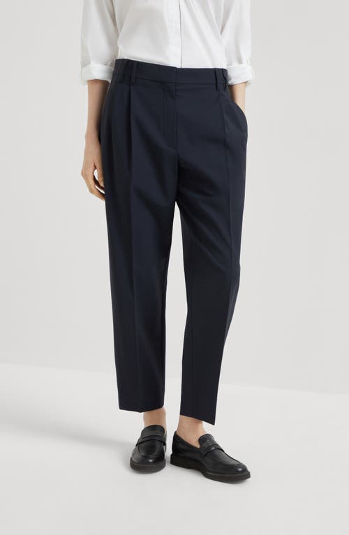 Brunello Cucinelli Black Tropical Luxury Wool Monili Slouchy Trousers In Black