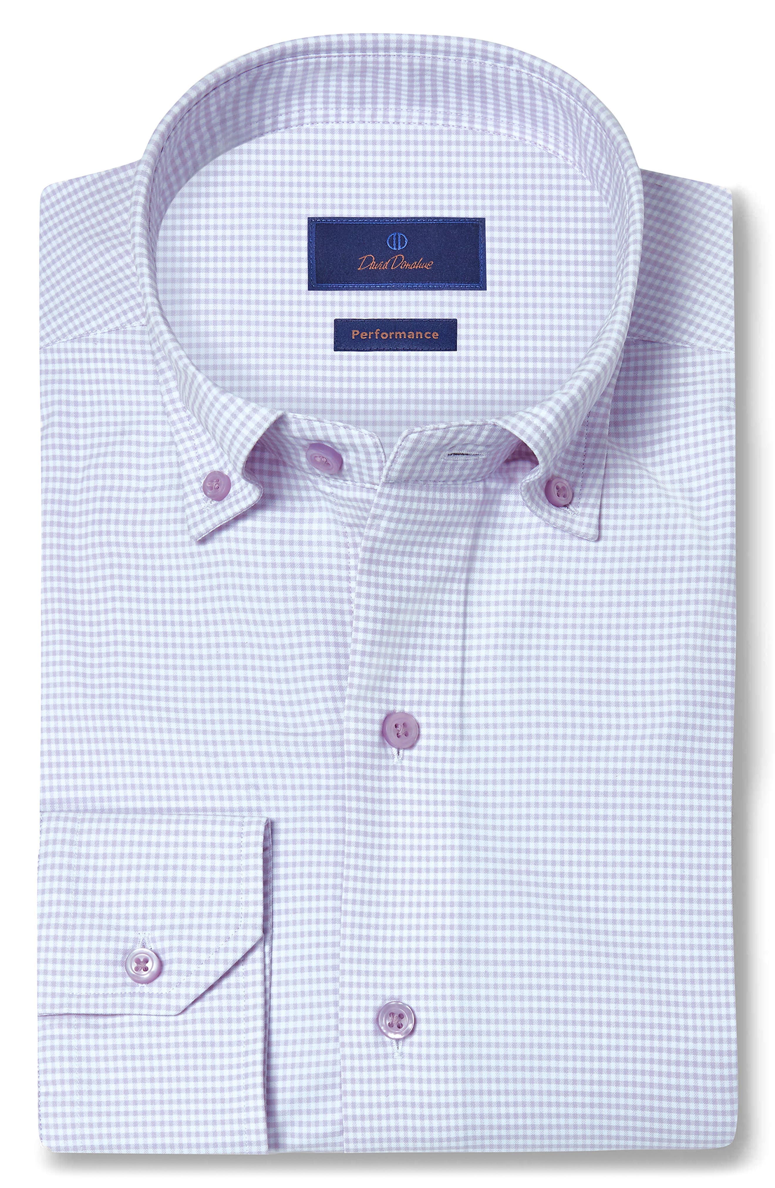 David Donahue Performance Gingham Sport Shirt