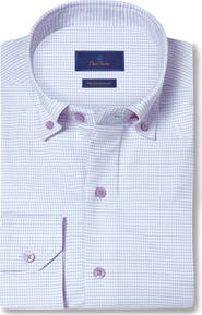 David Donahue Performance Gingham Sport Shirt