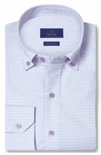 David Donahue Performance Gingham Sport Shirt