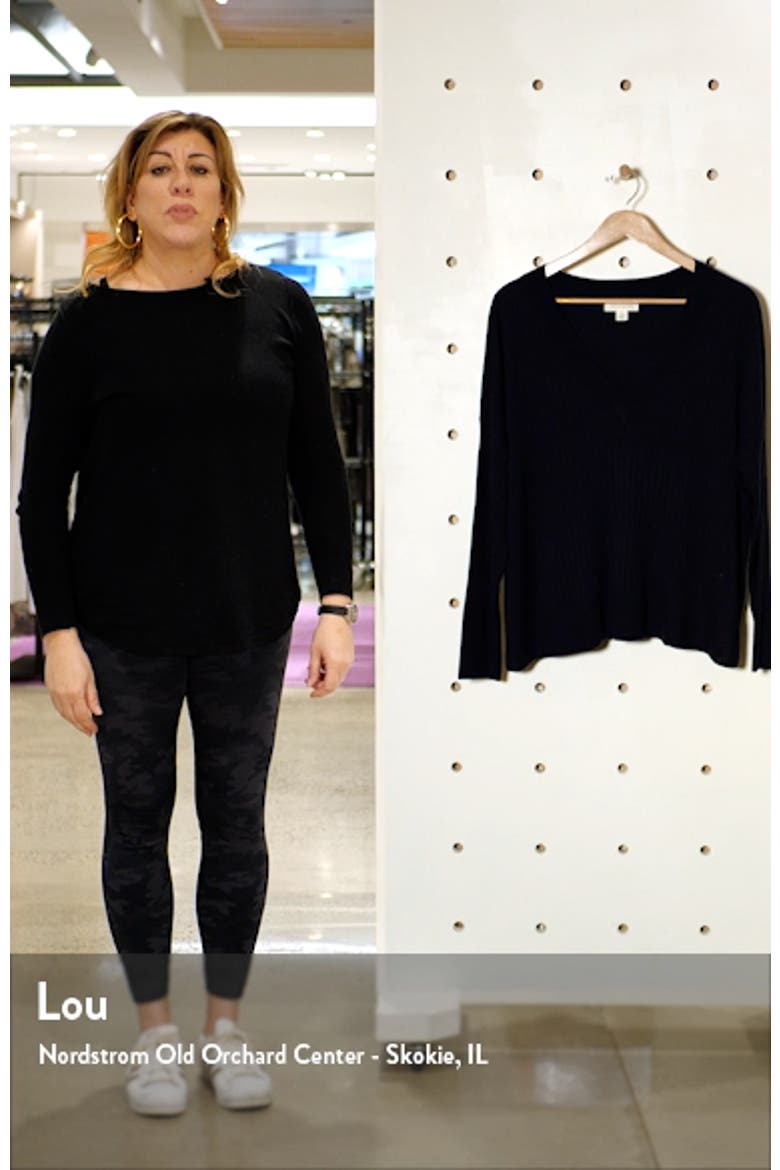 Wide Ribbed V-Neck Pullover video