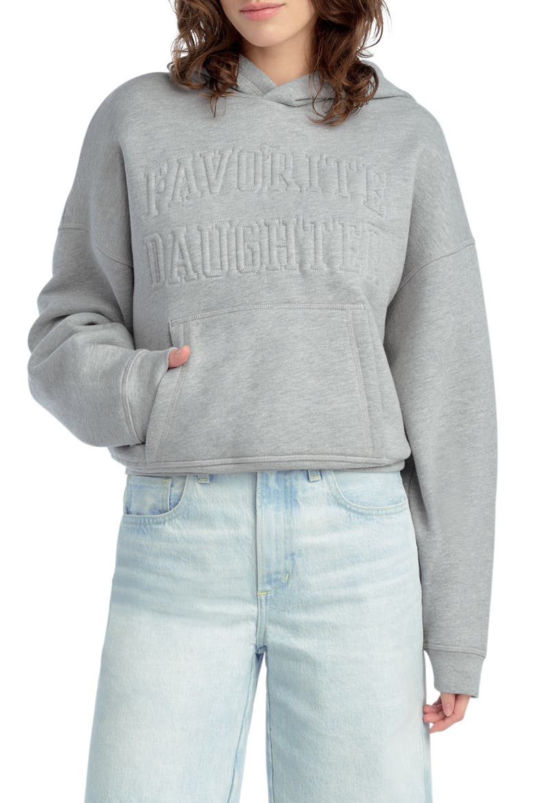 The Collegiate Embossed Hoodie, Main, color, HEATHER GREY