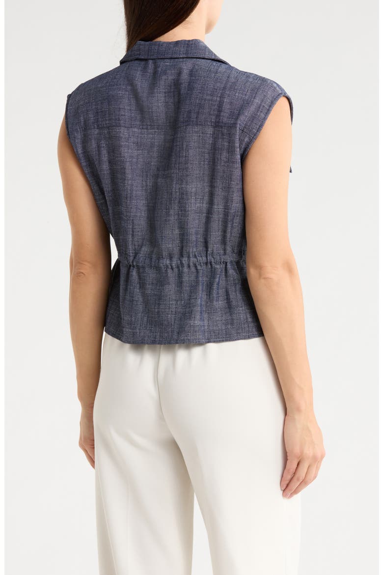 Sleeveless Patch Pocket Chambray Top, Alternate, color, CHAMBRAY BLUE