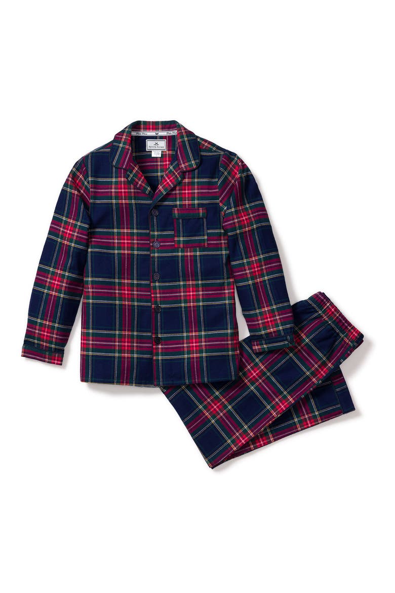 Kids' Windsor Tartan Plaid Two-Piece Pajamas, Main, color, NAVY