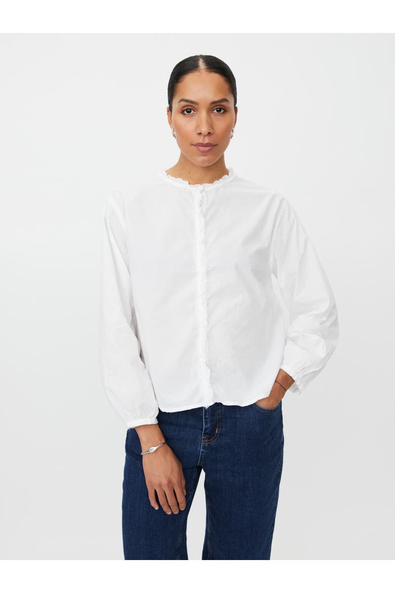 MaIsendre Ruffle Neck Blouse, Main, color, White