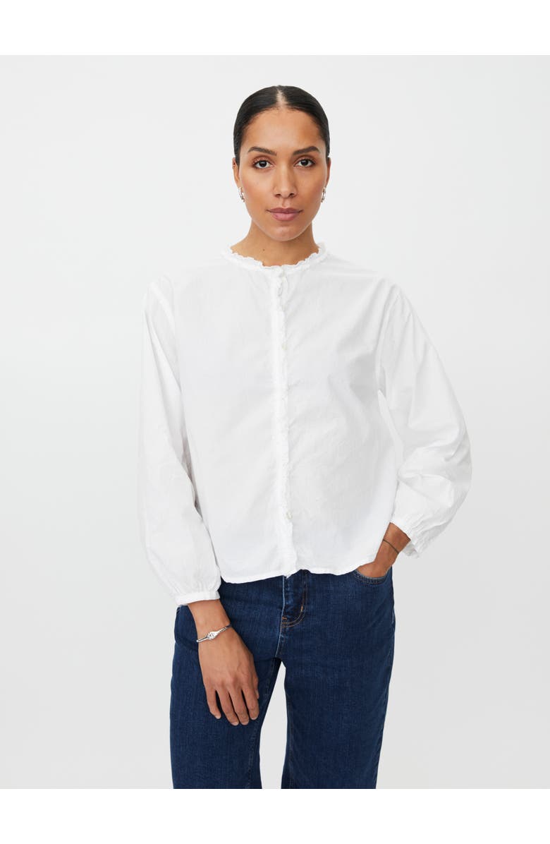 Masai Copenhagen MaIsendre Ruffle Neck Blouse, Main, color, White