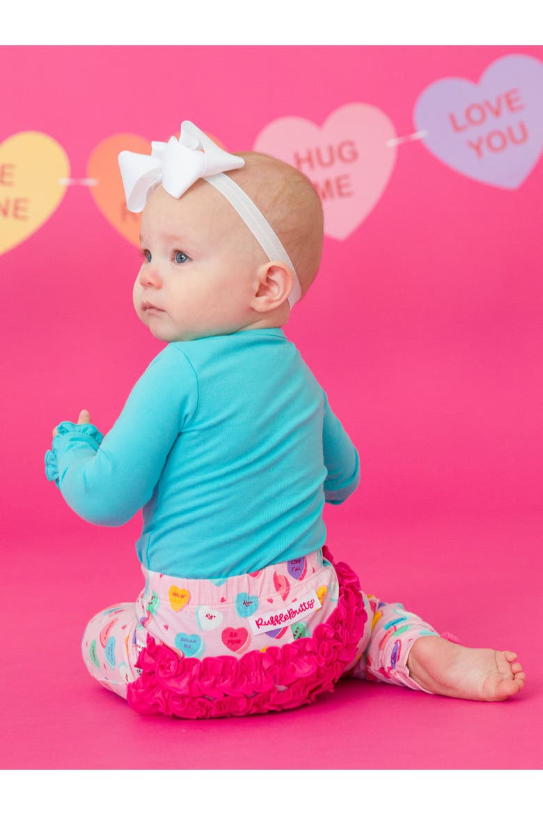 Baby/Toddler Girls Knit Long Sleeve Ruffle Layering Bodysuit, Alternate, color, Bright Aqua