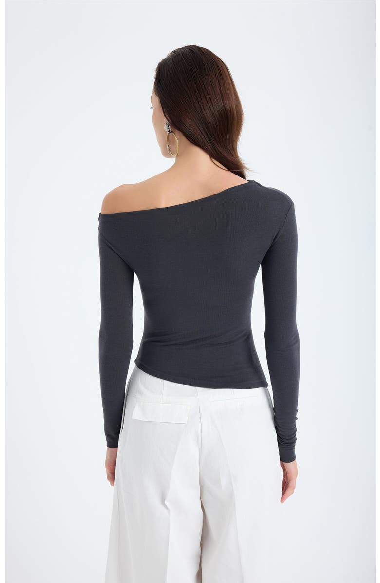 Monlicia Aura One Shoulder Draped Top, Alternate, color, Grey