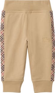 Burberry Check Trim Cotton Jogging Pants