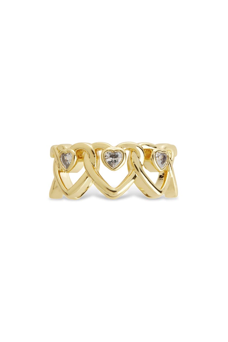Kaja Heart Outline Ring, Alternate, color, GOLD