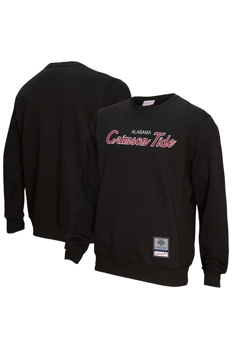 Men's Mitchell & Ness  Black Alabama Crimson Tide Elite Script Pullover Sweatshirt, Main, color, Black