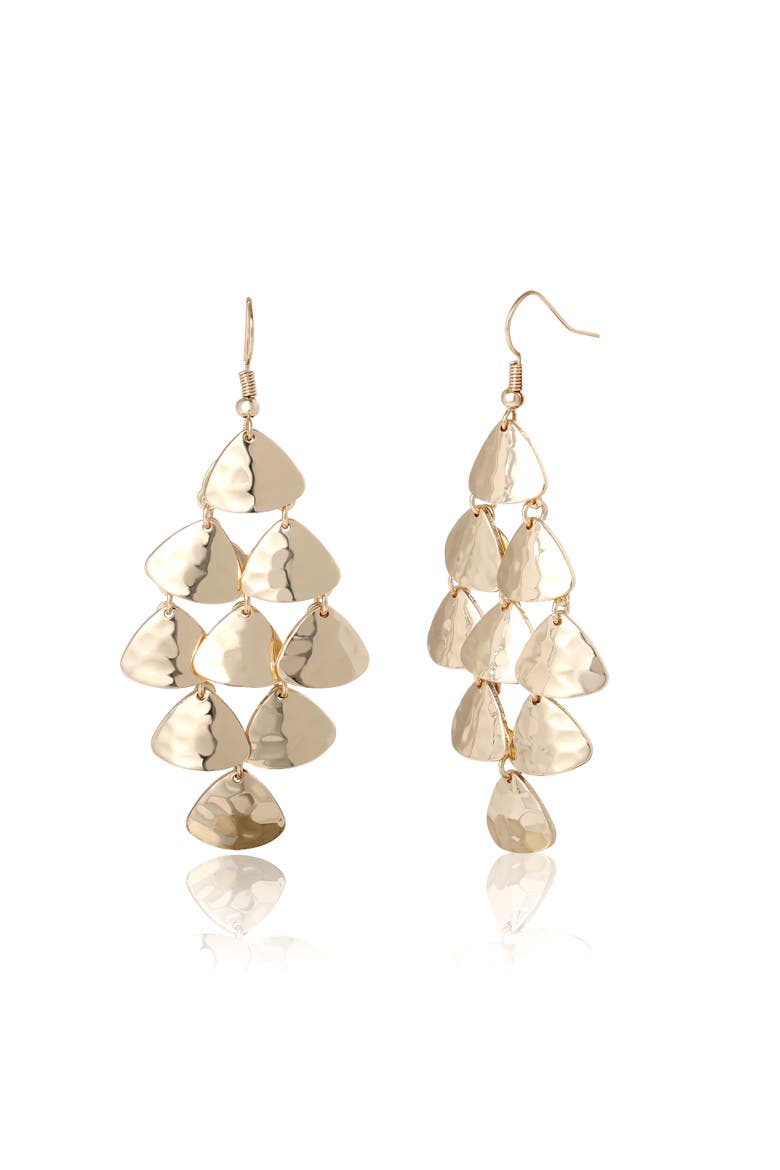 BCBGeneration Layered Triangle Drop Earrings, Alternate, color, Gold