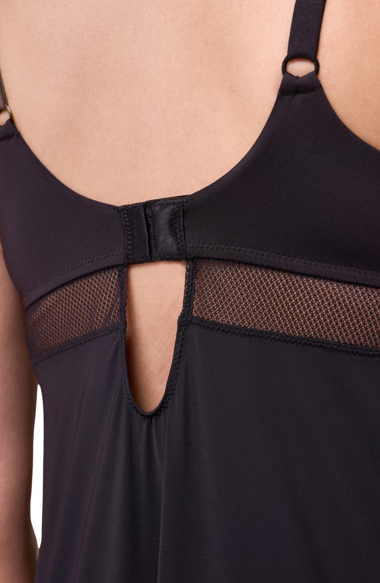 Montelle Intimates Mysa Sheer Mesh Inset Chemise, Alternate, color,