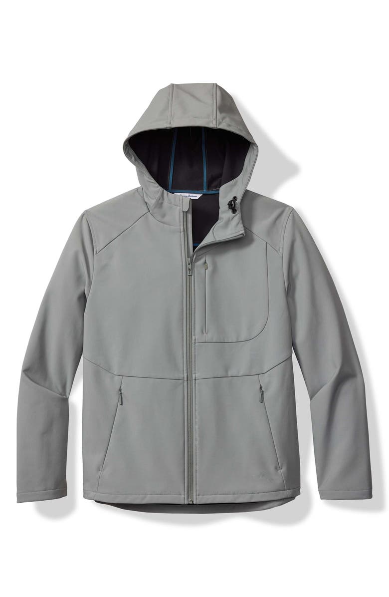 Tommy Bahama Melbourne Hooded Bonded Fleece Soft Shell Jacket, Main, color, 