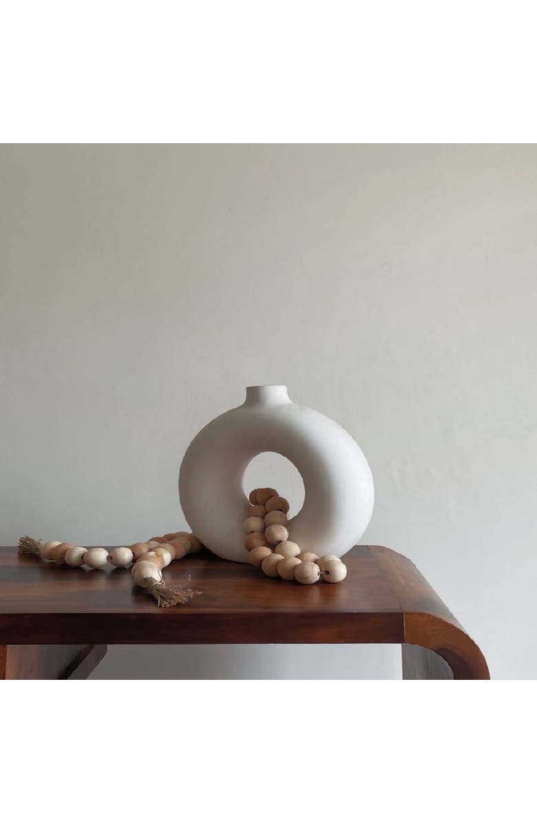 Osmos Studio Farmhouse Wooden Beads With Jute Tassels, Alternate, color, Natural