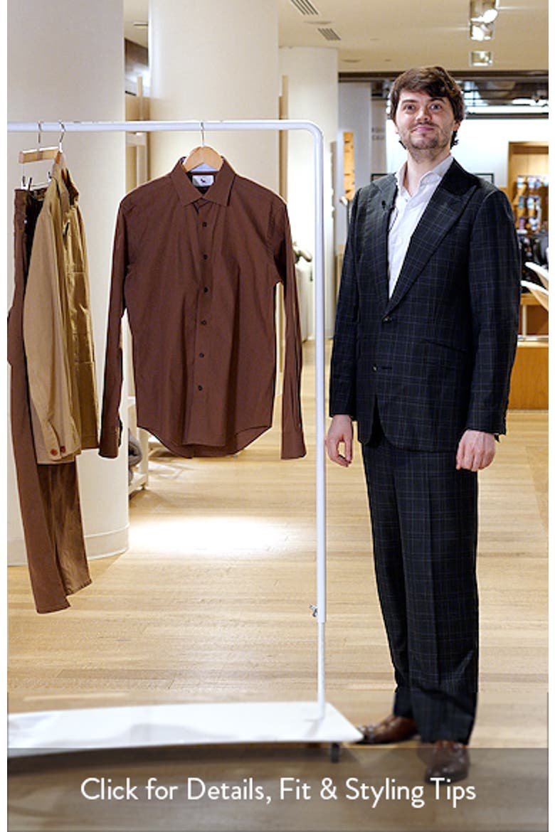 Trim Fit Solid Brown Cotton Dress Shirt video