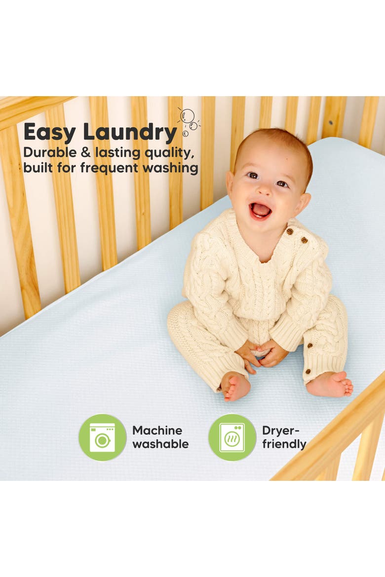 2-Pack Quin Protect+ Waterproof Crib Mattress Protector, Alternate, color, Glacier