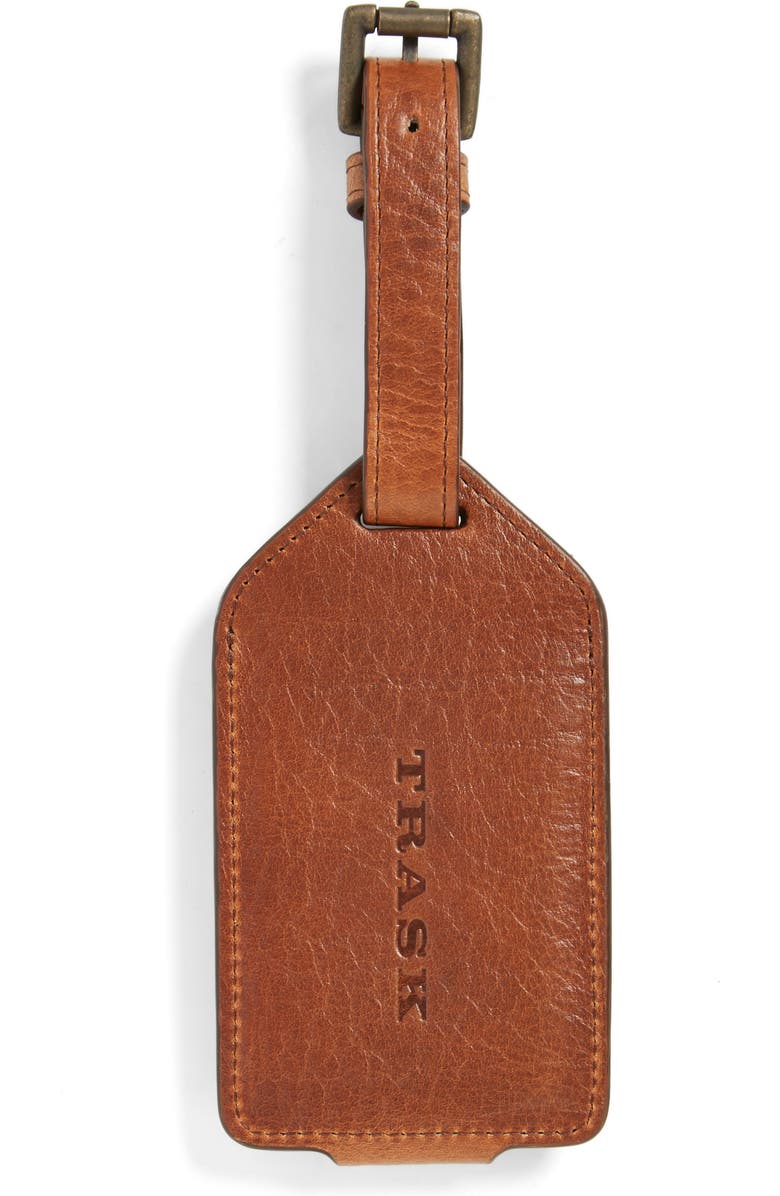 Trask Jackson Norwegian Elk Leather Luggage Tag, Alternate, color,
