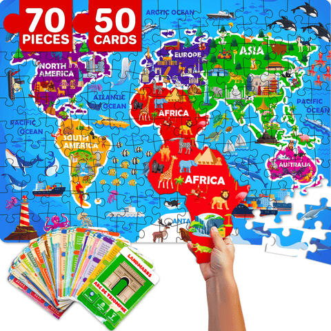 Search & Find Riddle Puzzles for Kids - 70 & 150 Piece Jigsaw Puzzles with Flashcards