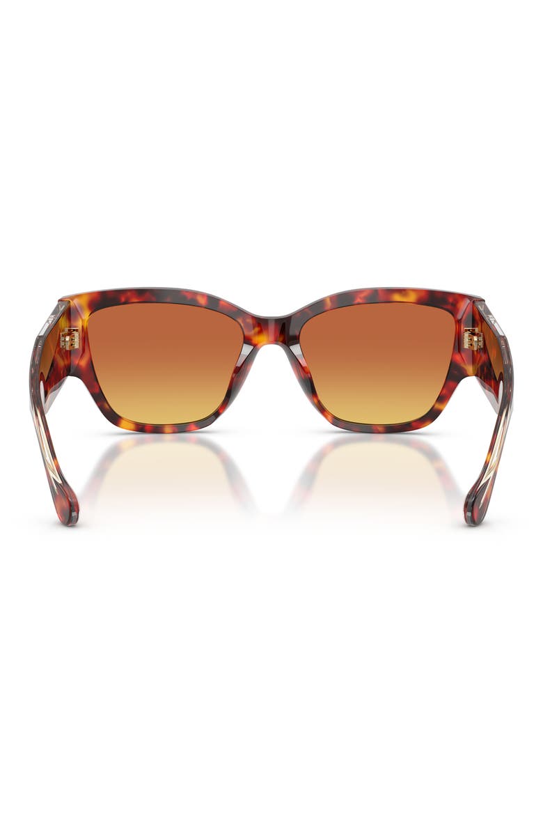 55mm Cat Eye Sunglasses, Alternate, color, RED HAVANA / YELLOW BROWN