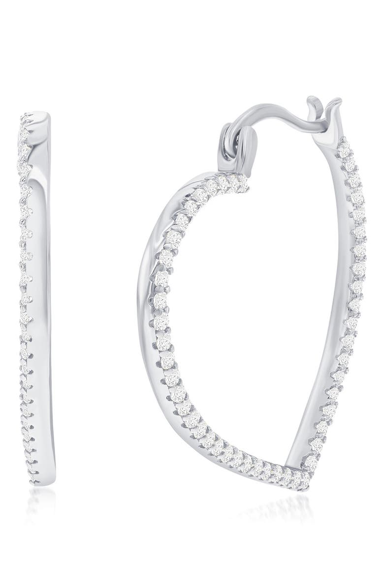 SIMONA Heart Hoop Earrings, Main, color, 