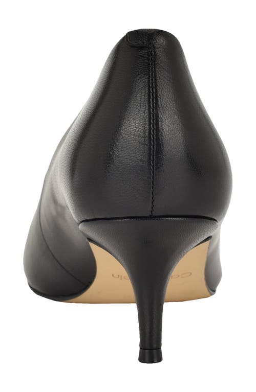 Calvin Klein Voneta Pointed Toe Kitten Heel Pump In Black