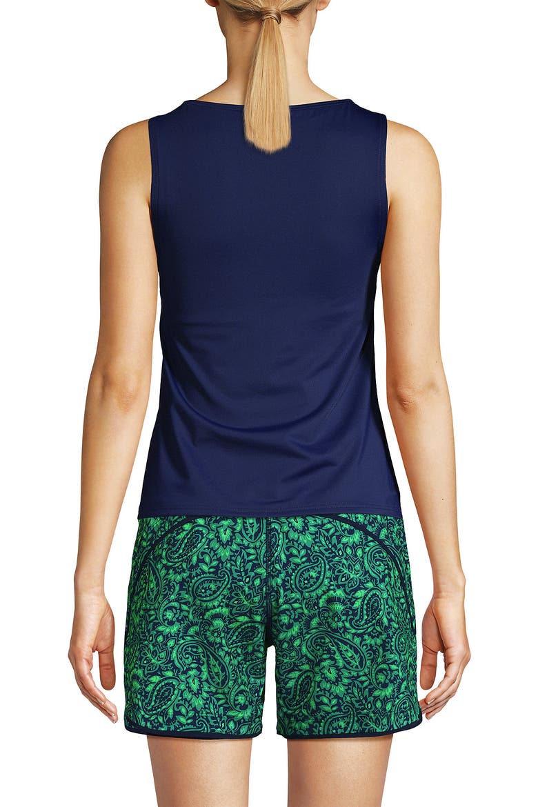 High Neck UPF 50 Modest Tankini Top Swimsuit, Alternate, color, Deep Sea Navy