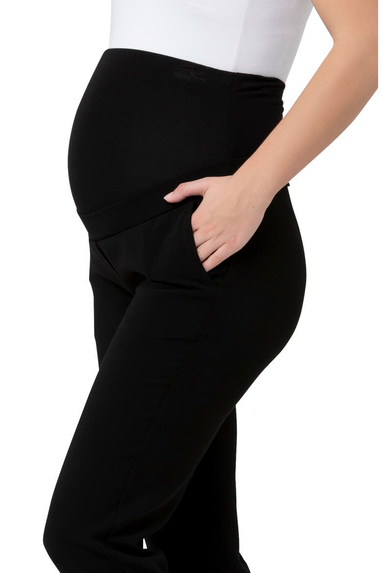 Alexa Classic Cropped Maternity Work Pant, Alternate, color, BLACK