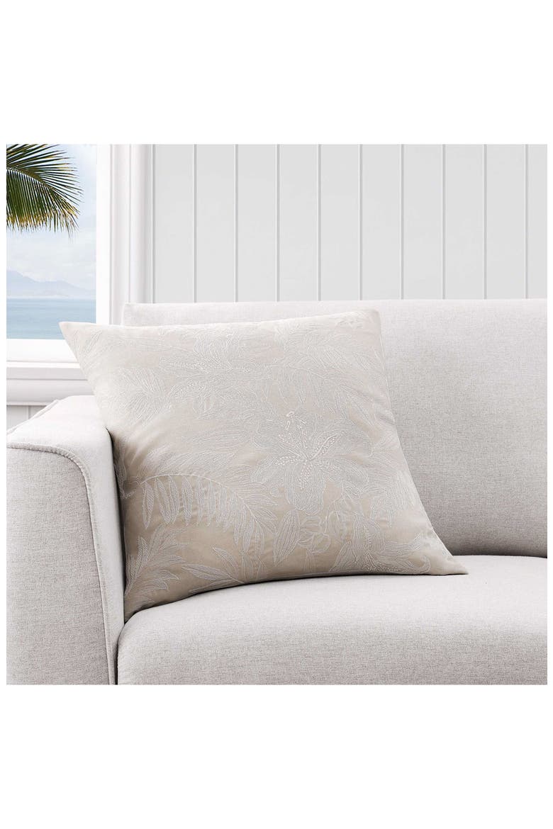 Island Estate Floral Embroidered Accent Pillow, Alternate, color, NATURAL