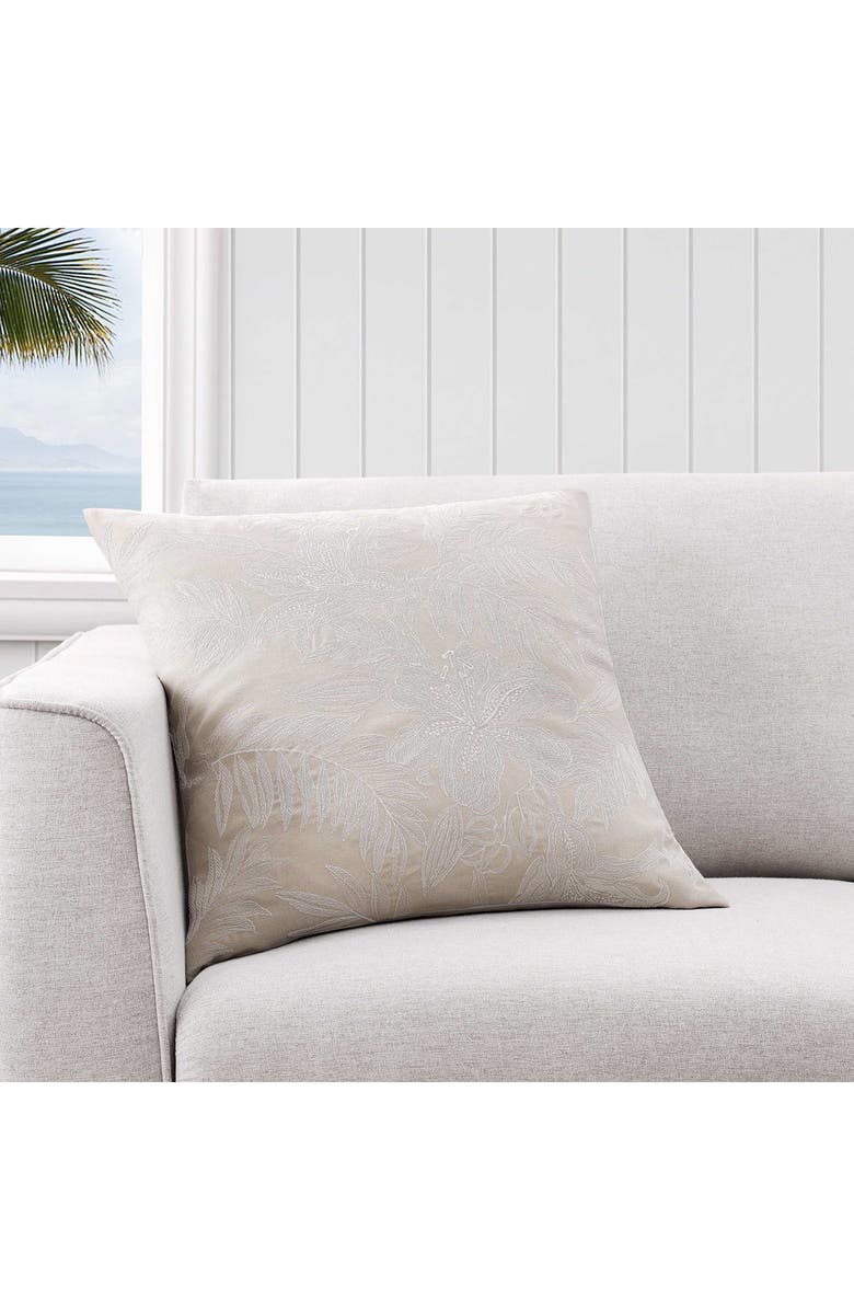 Tommy Bahama Island Estate Floral Embroidered Accent Pillow, Alternate, color, Natural
