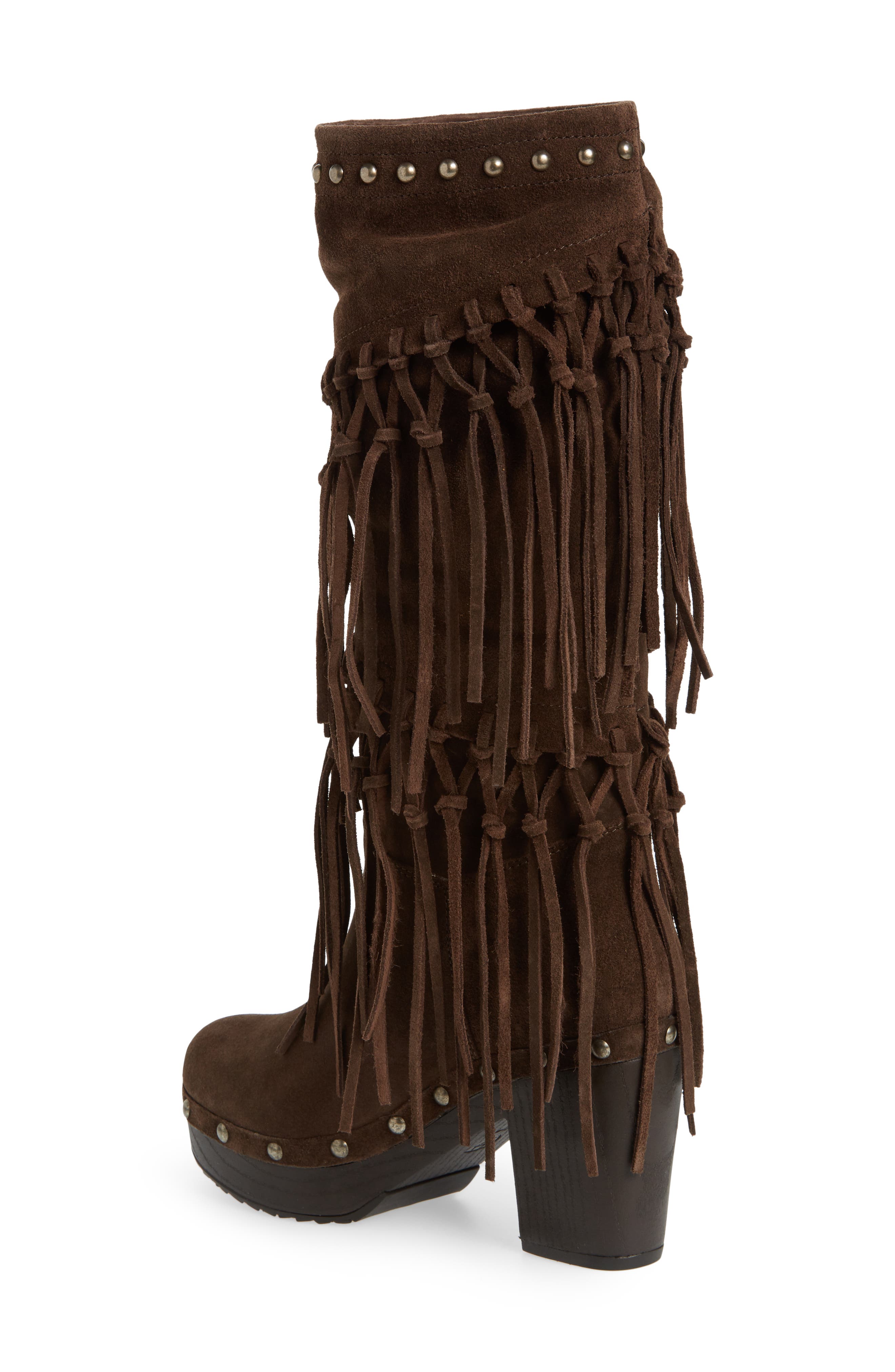 Music Row Fringe Boot, Alternate, color, DARK BROWN SUEDE