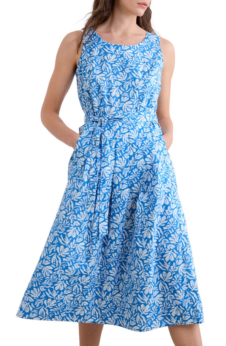 Seasalt Cornwall Belle Sleeveless Fit & Flare Dress, Main, color, Cut Out Seaweed Clear Sky
