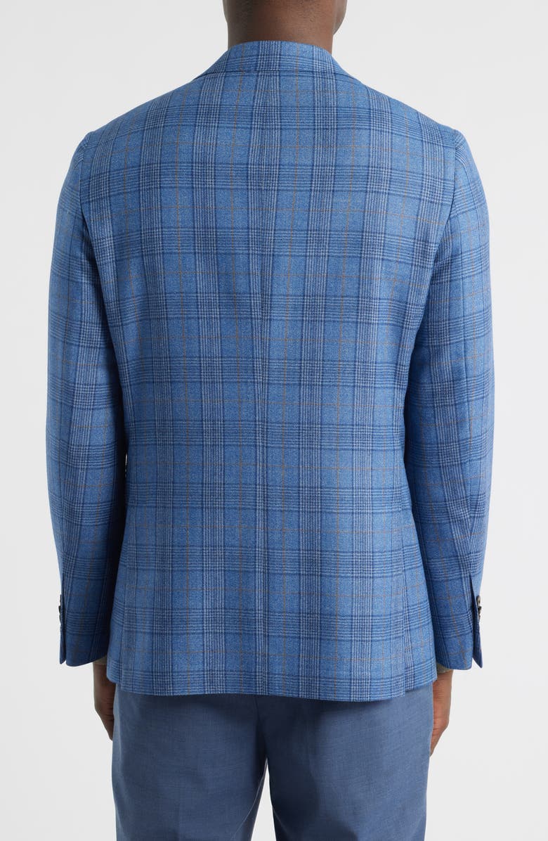 Jack Victor Midland Contemporary Fit Blue Plaid Wool Sport Coar, Alternate, color, Blue
