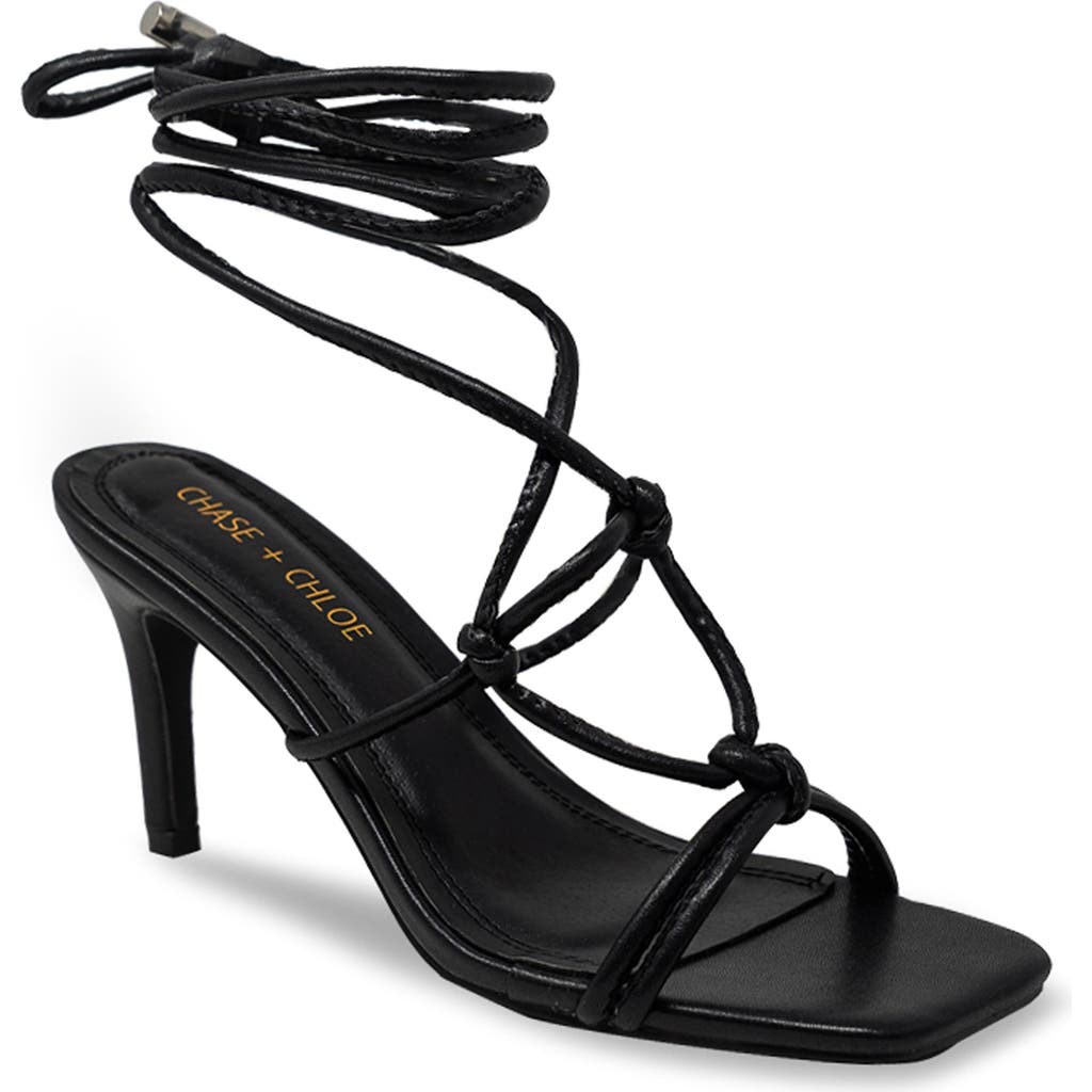 Chase & Chloe Chase And Chloe Knotted Ankle Wrap Sandal