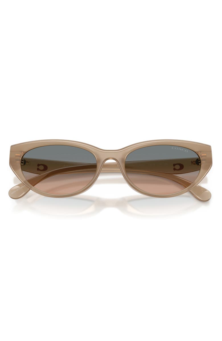 COACH 55mm Pillow Sunglasses, Alternate, color, Milky Sesame / Green Sand