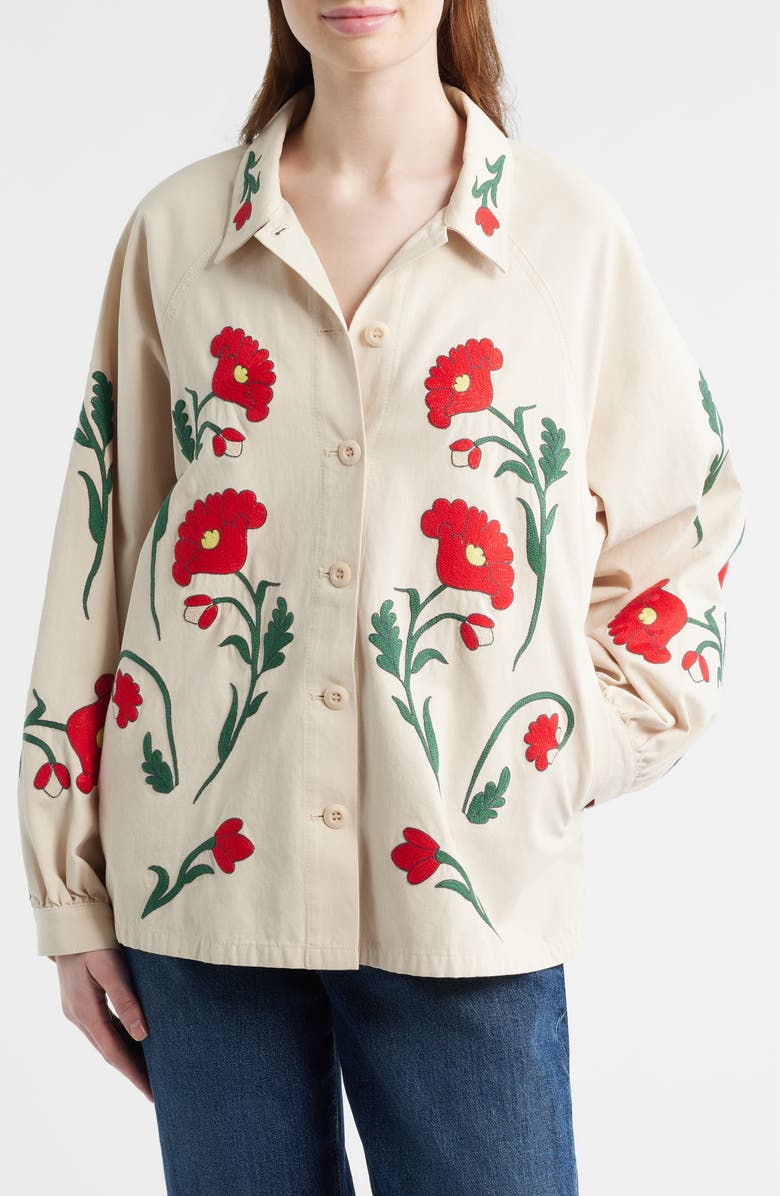 THE GREAT. & Stetson The Western Commodore Jacket, Alternate, color, Cream