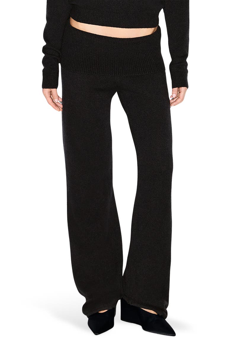 Foldover Knit Pants, Main, color, ONYX