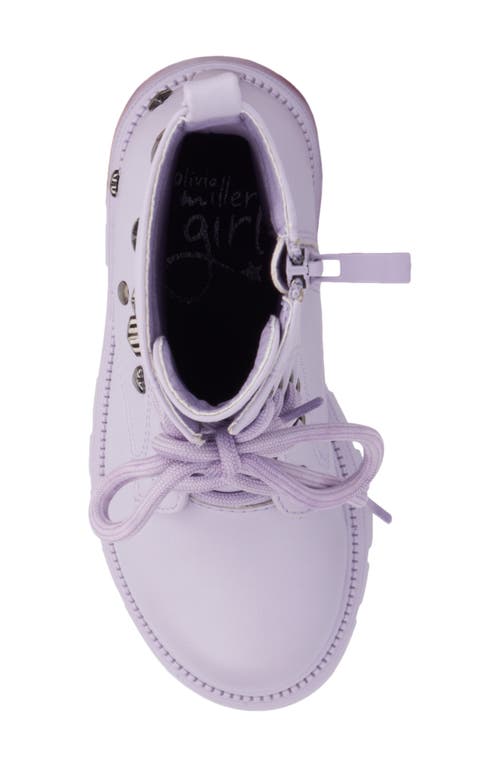 Olivia Miller Kids' Astro Stud Combat Boot In Purple