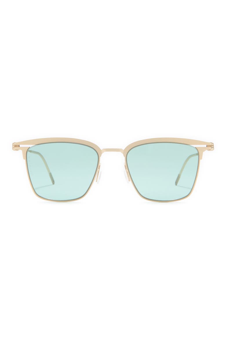 51mm Square Sunglasses, Main, color, GOLD GOLD GREEN/ GRN