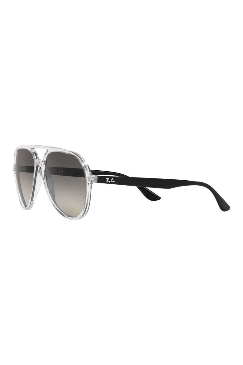 57mm Gradient Aviator Sunglasses, Alternate, color, TRANSPARENT / GREY GRADIENT