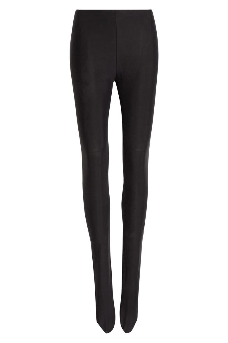 Stretch Cupro Leggings, Alternate, color, BLACK