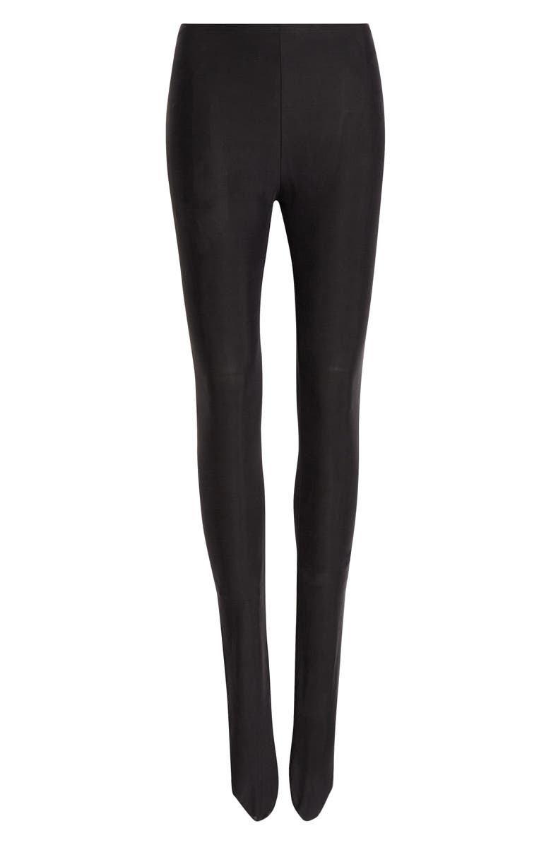 Maison Margiela Stretch Cupro Leggings, Main, color, Black