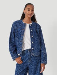 Hush Velma Leopard Print Denim Jacket