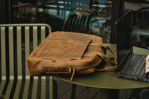 Steel Horse Leather The Welch Briefcase | Vintage Leather Messenger Bag In Brown