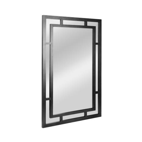 Vintage Wall Mirror with Geometric Art Deco Frame