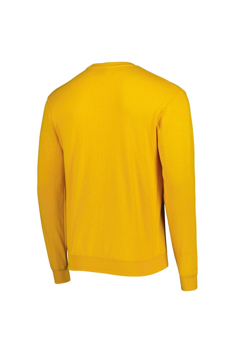 Men's Colosseum Gold Rowan Profs Arch Over Logo Pullover Sweatshirt, Alternate, color, Gold