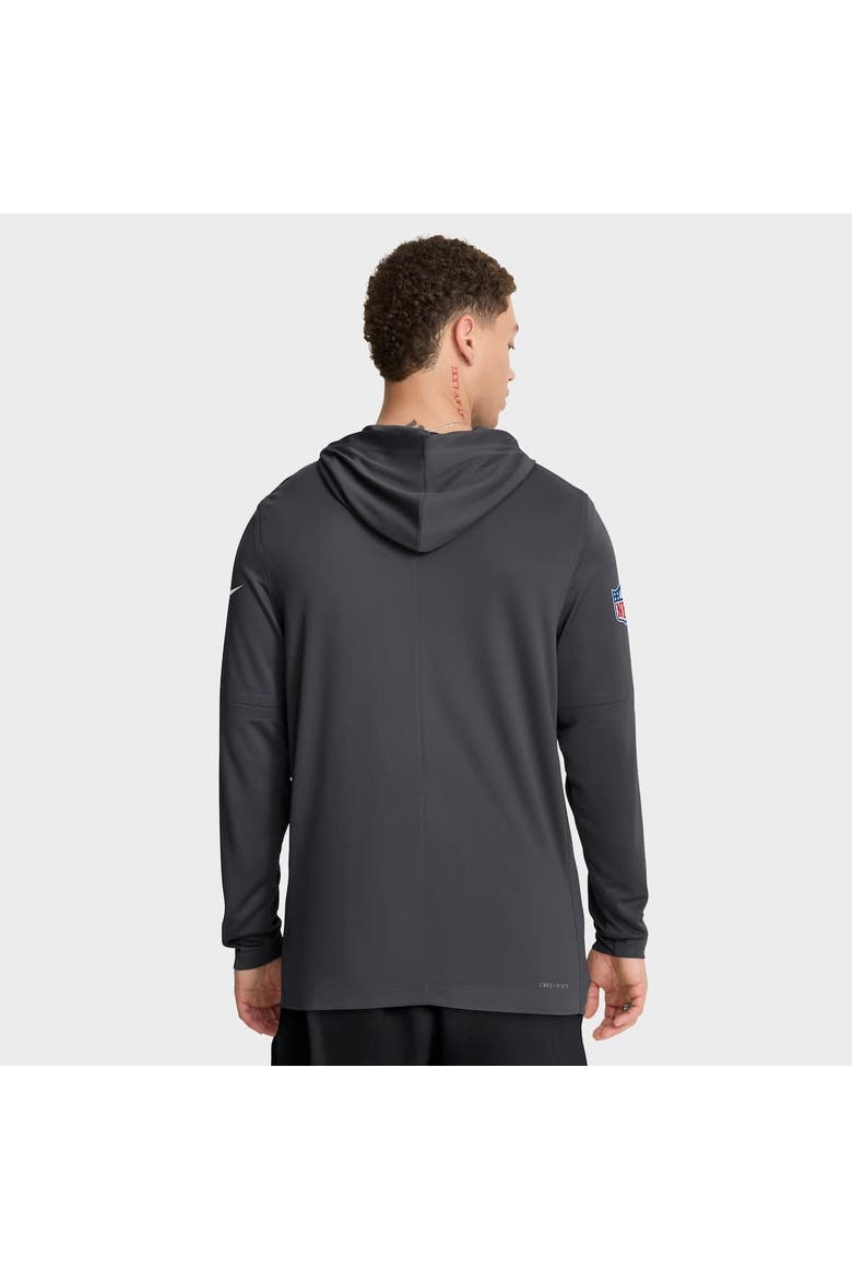 Men's Nike Anthracite Green Bay Packers Sideline Pure Fury Performance Long Sleeve Hoodie T-Shirt, Alternate, color, Anthracite